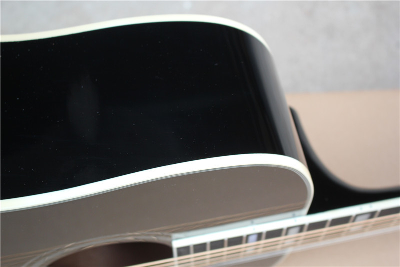 Wholesale custom 41" cherry red/black hummingbird acoustic guitar with rosewood fretboard,Can add fishman pickups