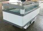 Supermarket Island Dual Temp Refrigerator Freezer With Glass Sliding Lids