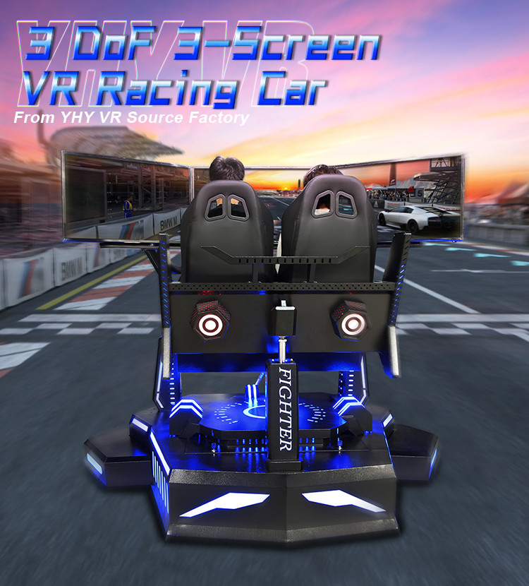 Indoor Amusement 3 Screen Racing Simulator 3 Dof Motion 4D Car Game Machine