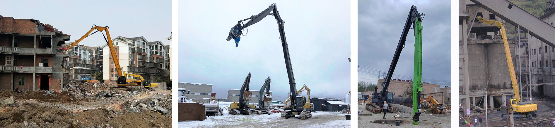Three Parts Telescopic Demolition Boom , Q355B Q690D Demolition Excavator Arm
