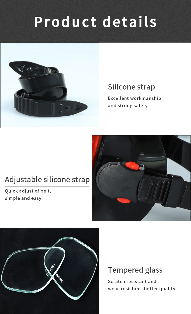 4mm Tempered Glass Dive Prescription Snorkel Mask Anti Fog Underwater
