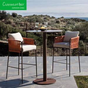 Quality Powder Coating Aluminum Frame Outdoor Bar Table and Chair Set for Restaurants wholesale