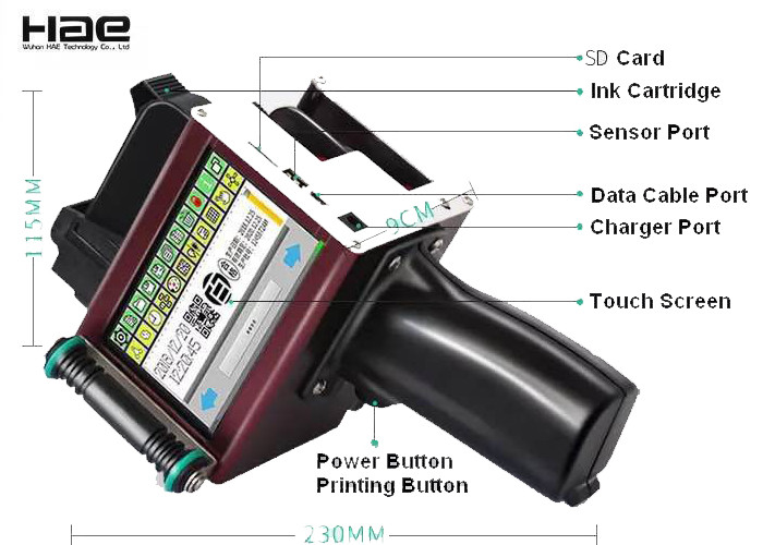 Large Character Handheld Inkjet Printer For Tij Alphanumeric Series Number