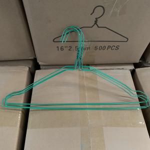 Quality Shirt / Suit Green Steel Wire Hangers 20.5cm Height Carbon Steel Material wholesale