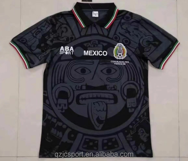 custom Logo name number 1998 Retro Mexico soccer jersey four color selection red white black green mexico jersey
