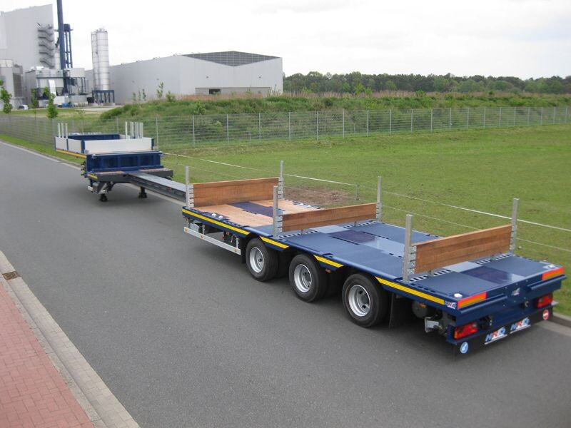 Manufacture AoTong Ramp Extendable Lowbed Semi Truck Trailer with Heavy Duty I Beam