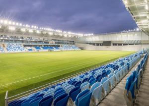 Quality Indoor / Outdoor Stadium Seating Systems , Tip Up Base Football Stadium Seats wholesale