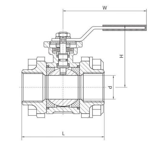 Three Piece Butt Welded Ball Valve with High Mounting Pad