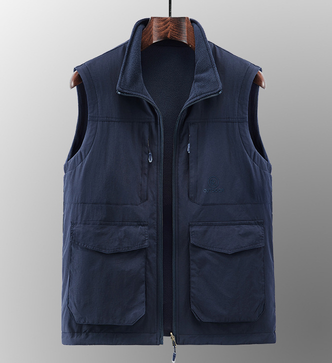 Wholesale Custom High Quality Casual Loose Utility Clothes Sleeveless Waterproof Warmer Winter Vest For Men