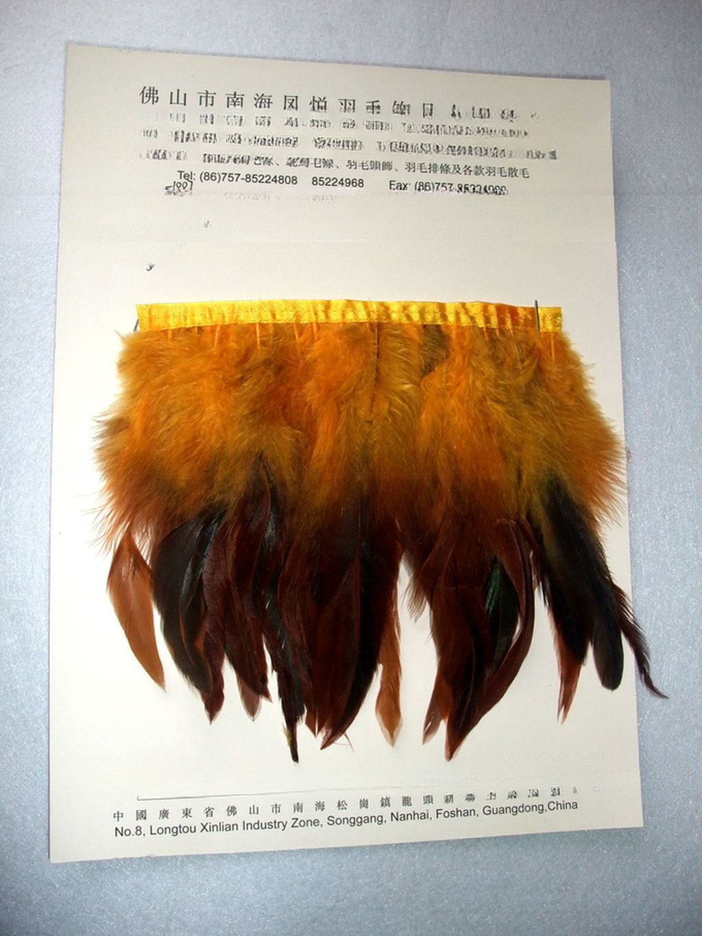 6-8inch Party Decoration Rooster Coque Feather Fringe Trim with Satin Ribbon Tapes