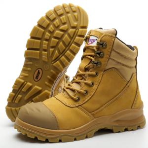 Quality Steel Toe Construction Work Shoes High Cut Genuine Leather Shoes For Heavy Duty Work wholesale