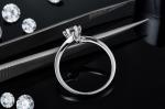 Lady 9k Round 7.5mm Moissanite Open Fashion Grandeur Jewelry Silver Ring
