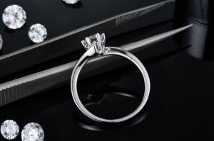 Quality Lady 9k Round 7.5mm Moissanite Silver Ring Open Fashion Grandeur Jewelry wholesale