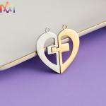 Anti Fading 304 Stainless Steel Half Heart Pendant