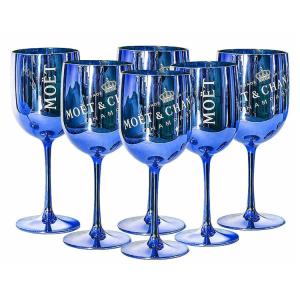 Quality Ice Imperial Branded Wine Accessories Shiny Blue Plating Acrylic Champagne Glasses wholesale