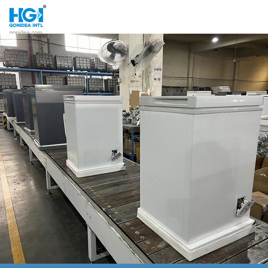 Glass Material Single Door Deep Chest Freezer Mechanical Temperature Control