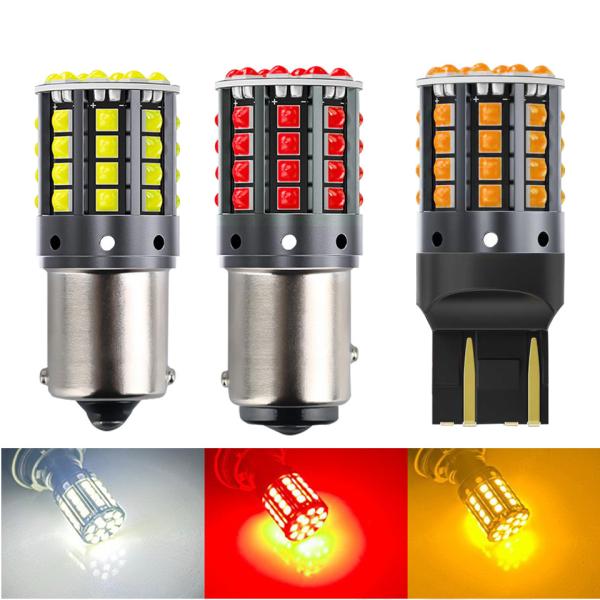 White Aluminum Alloy LED Turn Signals 1156 1157 T20 3030 44SMD Reversing Light