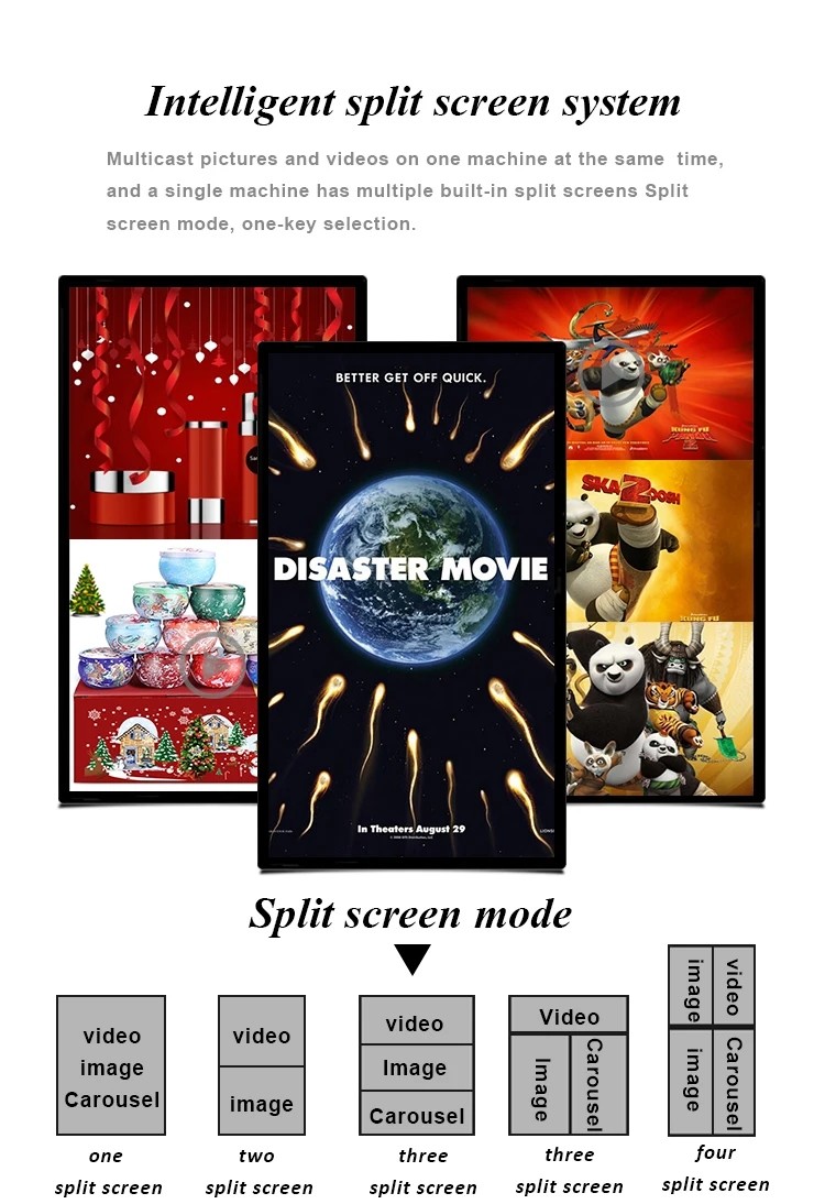 Advertising Wall Mounted Touch Screen Kiosk 43 Inch Network Android HD