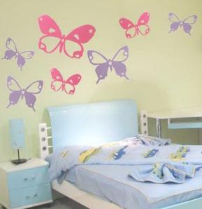 Quality Butterfly Nontoxic PVC Decorative Wall Flower Stickers F023 wholesale