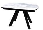 1.9 Meter Ceramic Top Dining Table , Horsebelly Glass Extension Dining Table