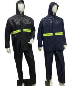 Quality OEM Black Mens Work Rain Coat Heavy Duty Rain Suits For Work wholesale