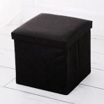 Padded Seat Linen Storage Boxes Storage Ottoman Cube 30*30*30cm