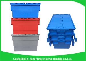 Quality Turnover Logistics Opaque Plastic Attached Lid Containers For Foods , Textile wholesale