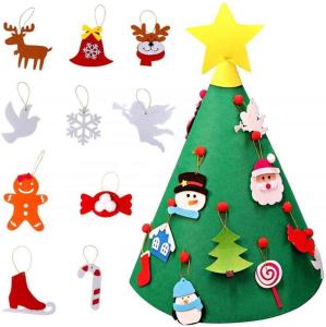 Quality 3D DIY Felt Christmas Tree Decorations , Felt Christmas Tree Customized Size wholesale