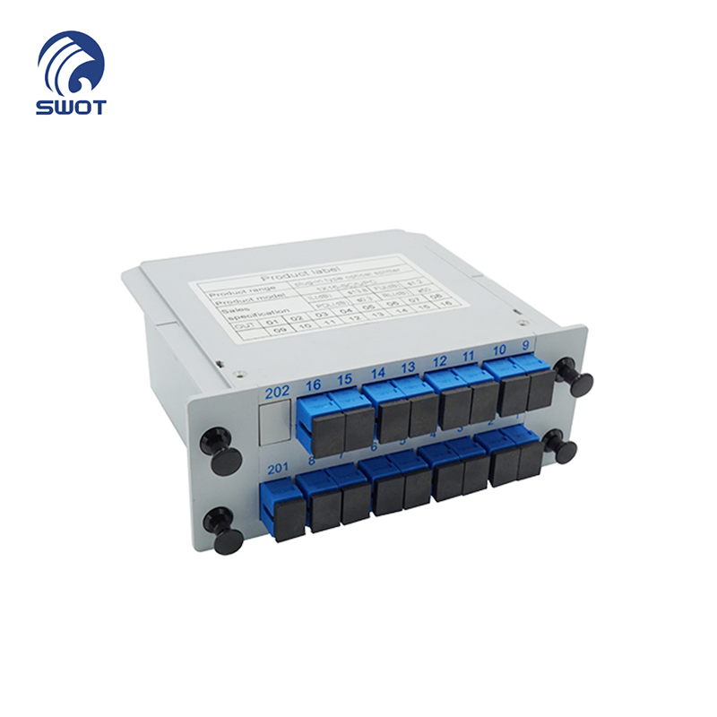 SC UPC PLC Fiber Optic Splitter 1x16 Cassette Type 1650nm Wavelength