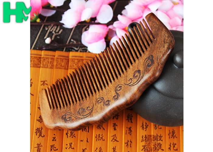 High - End Hairdressing Wooden Beard Comb Anti - Static Solid Wood Carving Mushu