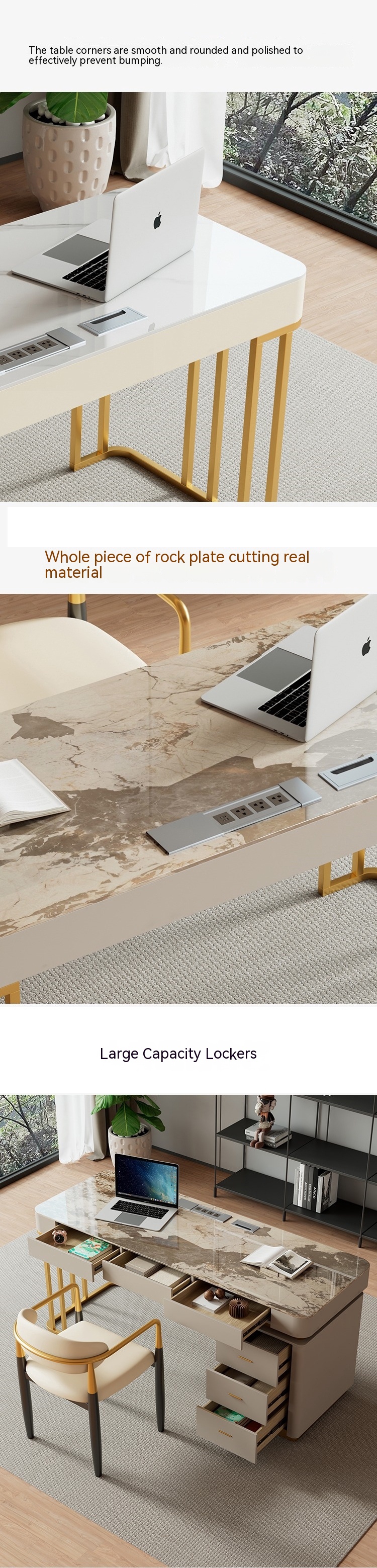 Marbre Office Furniture L Shaped Executive Office Table for Commercial Furniture