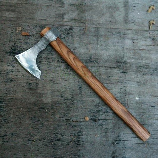 460MM Length Steel Materials Viking Axe With Carbonized Color Hickory Handle And Sharp Blade