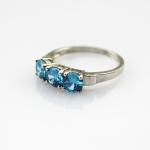 Sterling Silver Created Green Cubic Zircon Three Stone Ring (JY034)