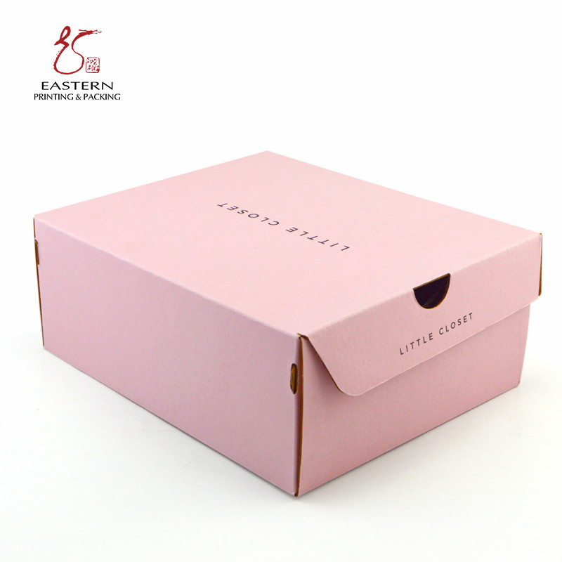 Custom Logo Corrugated Paper Packaging Box - Pink Hand-Drawn Design