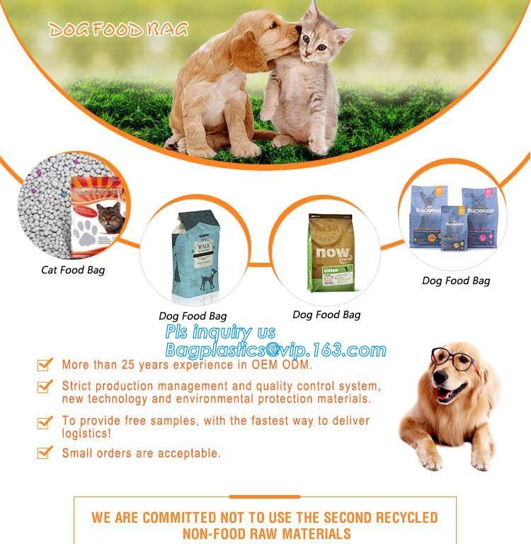 slider zipper flat bottom pet food bag, 5kg large quad seal pouch,flat bottom top quality resealable dog food packaging
