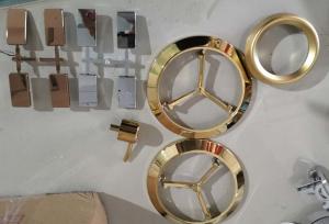 Quality ABS plastic parts PVD arc plating gold color, Plastic Gold Coating service by Ion Plating wholesale