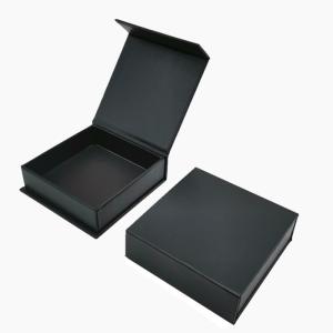 Quality Debossed Logo Luxury Folding Gift Boxes Black Printed Paper Presentation Box wholesale