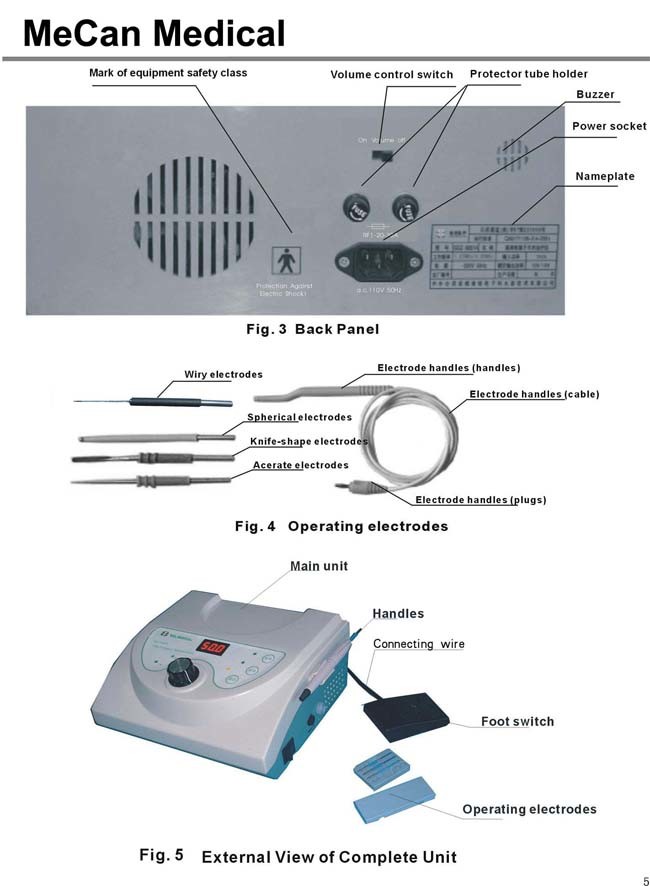 Portable Cautery Machine For Dermatology , Electrocautery Surgical Cautery Unit