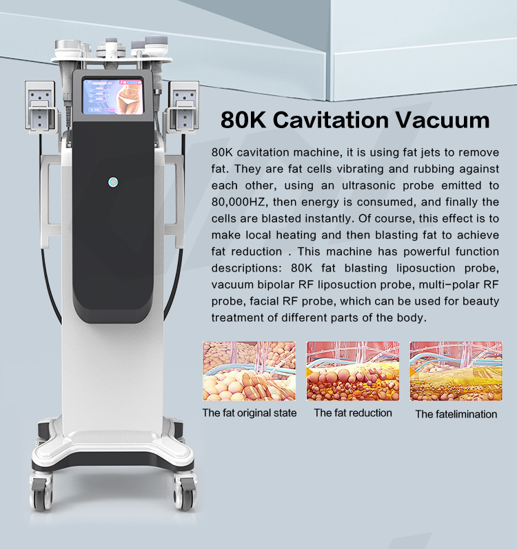 80K Vacuum Rf Slimming Weight Loss Body Slimming Machine Skin Tightening Wrinkle Removal 3D Cavitative Machine
