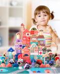 2700g Beech Wooden City Building Blocks 115pcs Wooden Bricks Toys