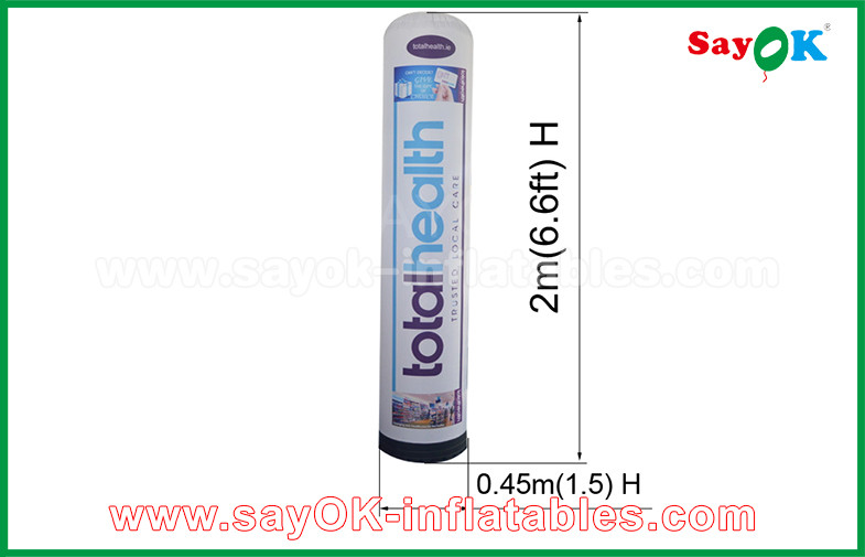 190T Nylon Cloth Inflatable Lighting Decoration , 2m Advertising Inflatable Pillar With LED Lighting