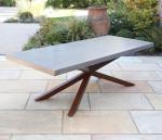 Customized Outdoor Concrete Furniture GRC Patio Garden Bench Table For Poolside