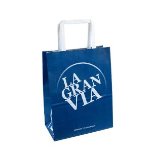 Quality Eco Recyclable 150gsm Brown Paper Takeaway Bags With Flat Handle wholesale
