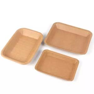 Quality Oil Proof Eco Disposable Plates , Waterproof Paper Tray Plates For Picnic wholesale