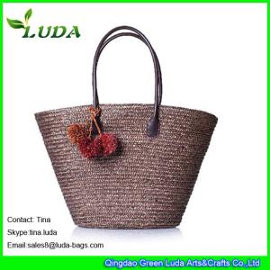 Quality LUDA chocalet straw handbags women tote wheat straw beach bags wholesale
