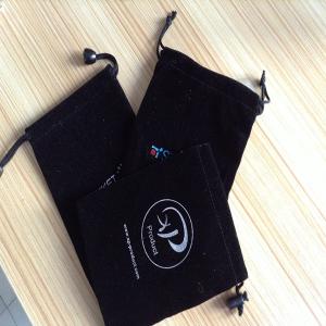Quality Silk Screen Printing Logo Drawstring Portable Velvet Jewelry Pouch wholesale