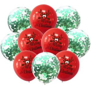 Quality 10pcs Santa Claus Xmas Tree Latex Balloon Confetti Air Ballons Merry Christmas Party Baloons Kids Birthday Party Supplie wholesale
