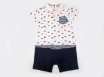 Strips Summer 2 Piece Outfits Baby Boy Collared Polo