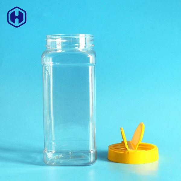 Square Cloves Empty Spice Bottles Plastic Non Spill Long Life Span