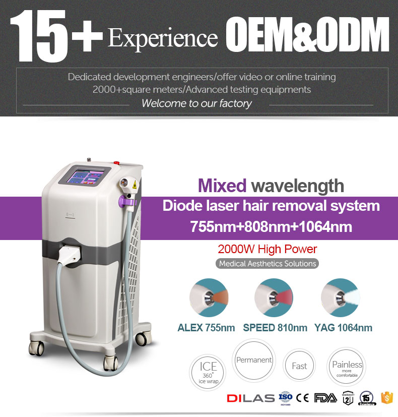 CE 2400W Painless Beauty Apparatus 808nm Diode Laser Hair Removal Machine